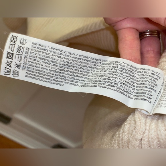 MANGO // cream ivory button detail mockneck sweater rib knit pocket - Picture 14 of 15